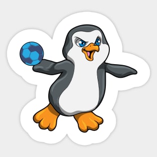 Penguin at Sports with Handball Sticker